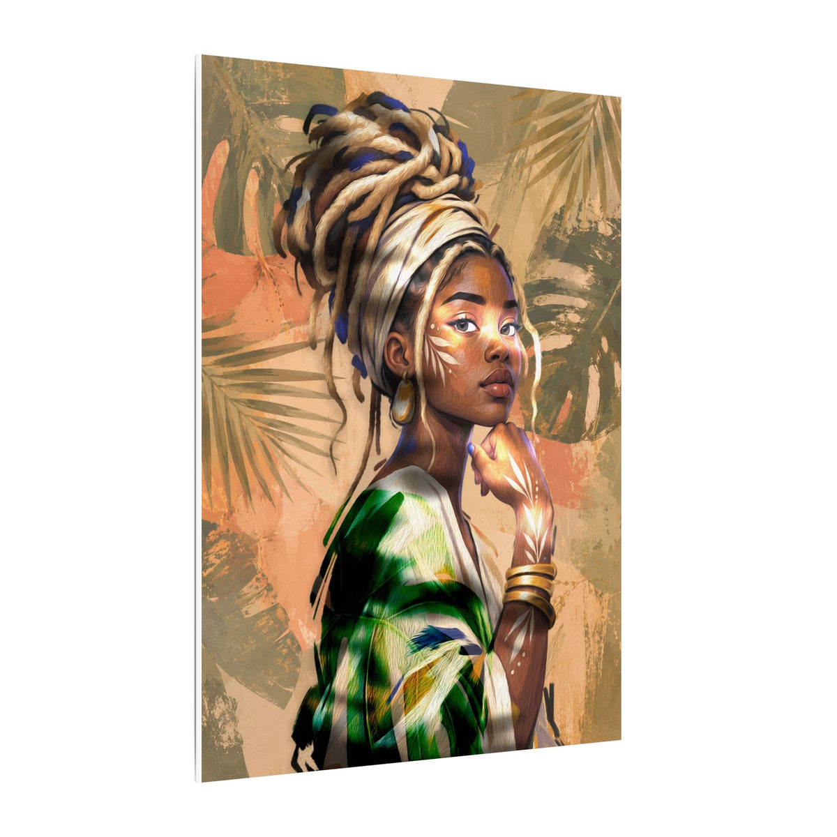 Root and Rise botanical portrait wall decor with earthy colors