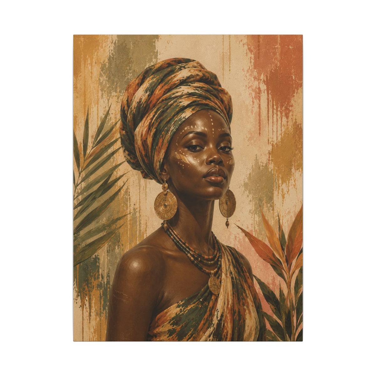 Crowned in Earth — Headwrap Portrait Wall Art