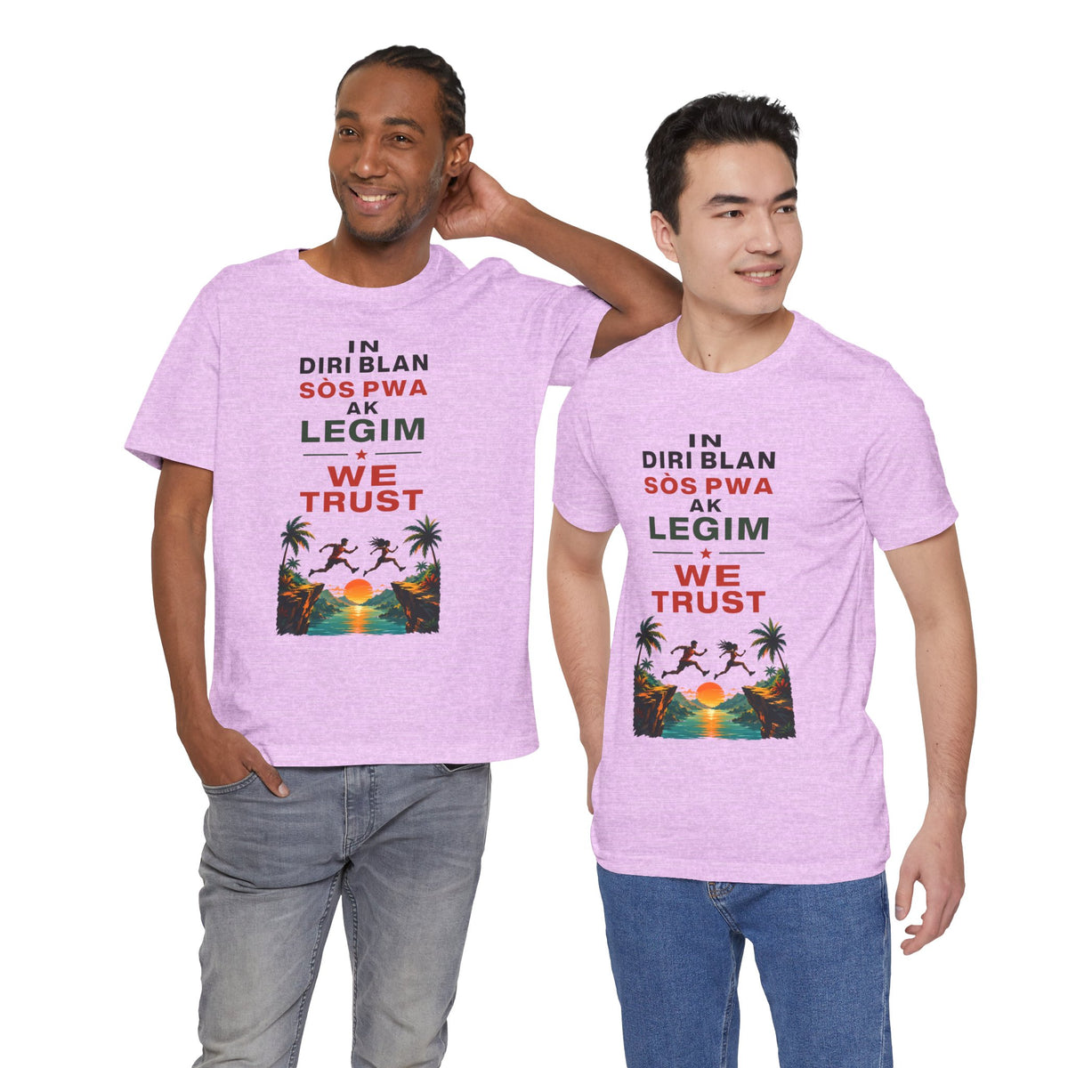 In Diri Blan Sòs Pwa Ak Legim We Trust  — T-shirt Graphic Apparel
