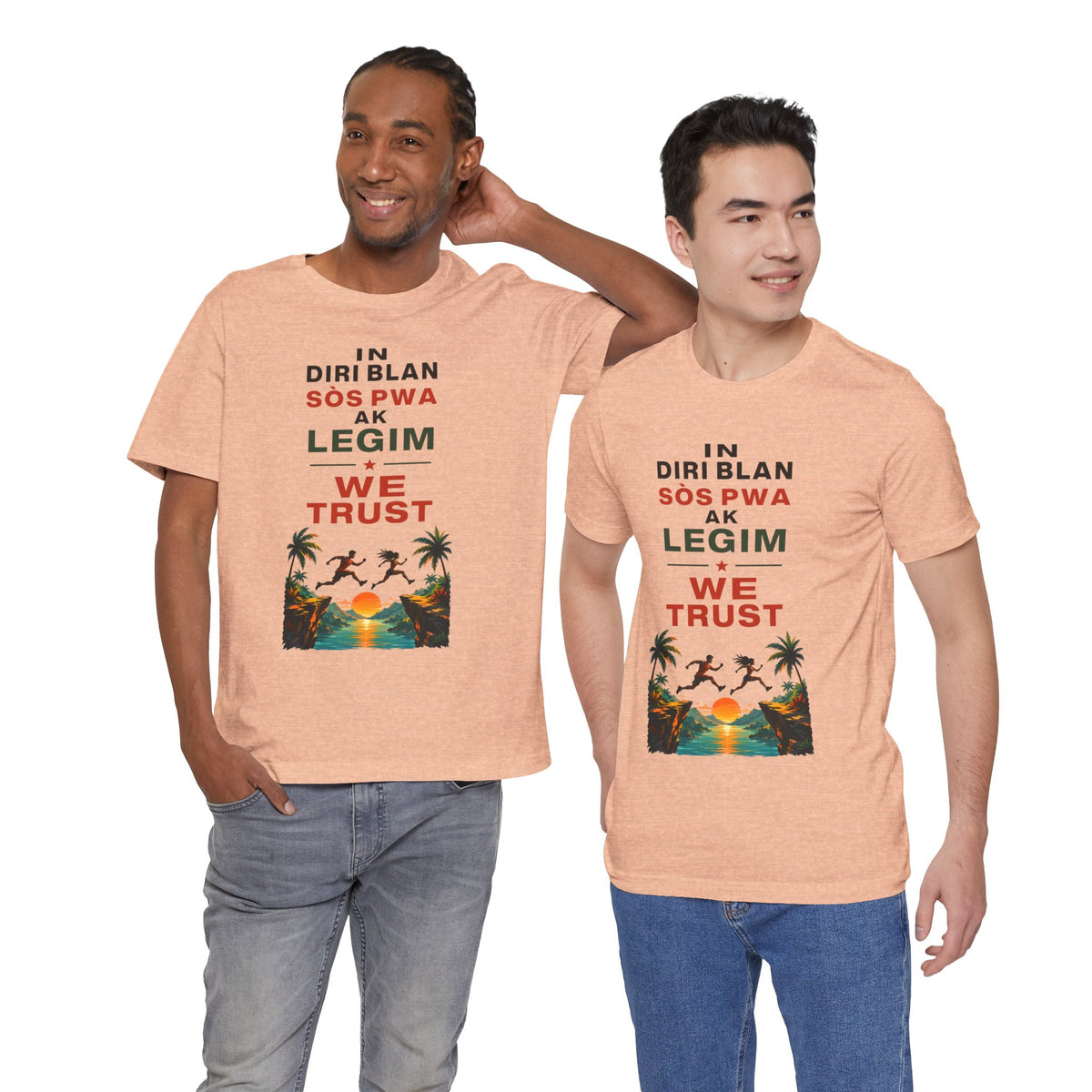 In Diri Blan Sòs Pwa Ak Legim We Trust  — T-shirt Graphic Apparel