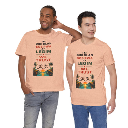 In Diri Blan Sòs Pwa Ak Legim We Trust  — T-shirt Graphic Apparel