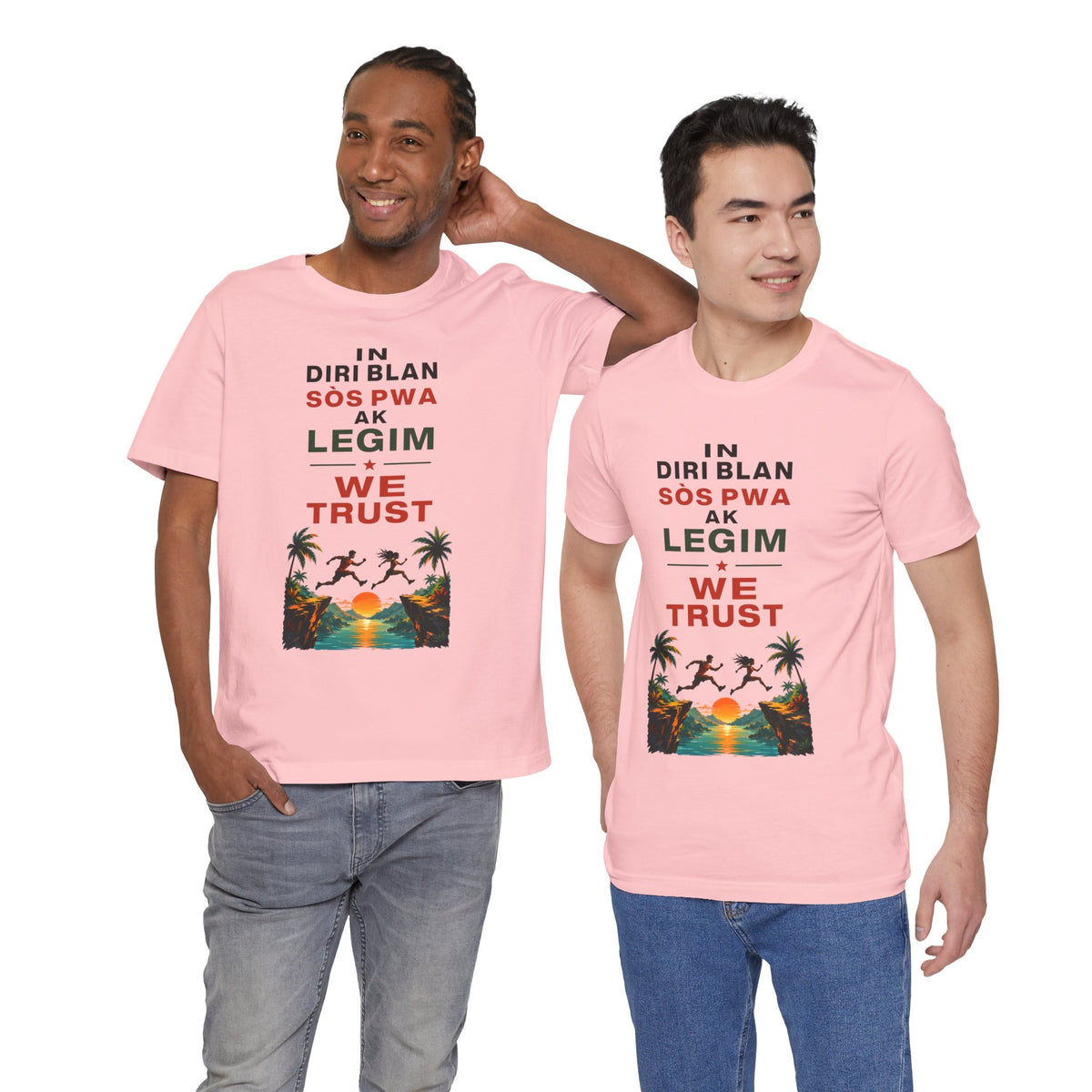 In Diri Blan Sòs Pwa Ak Legim We Trust  — T-shirt Graphic Apparel