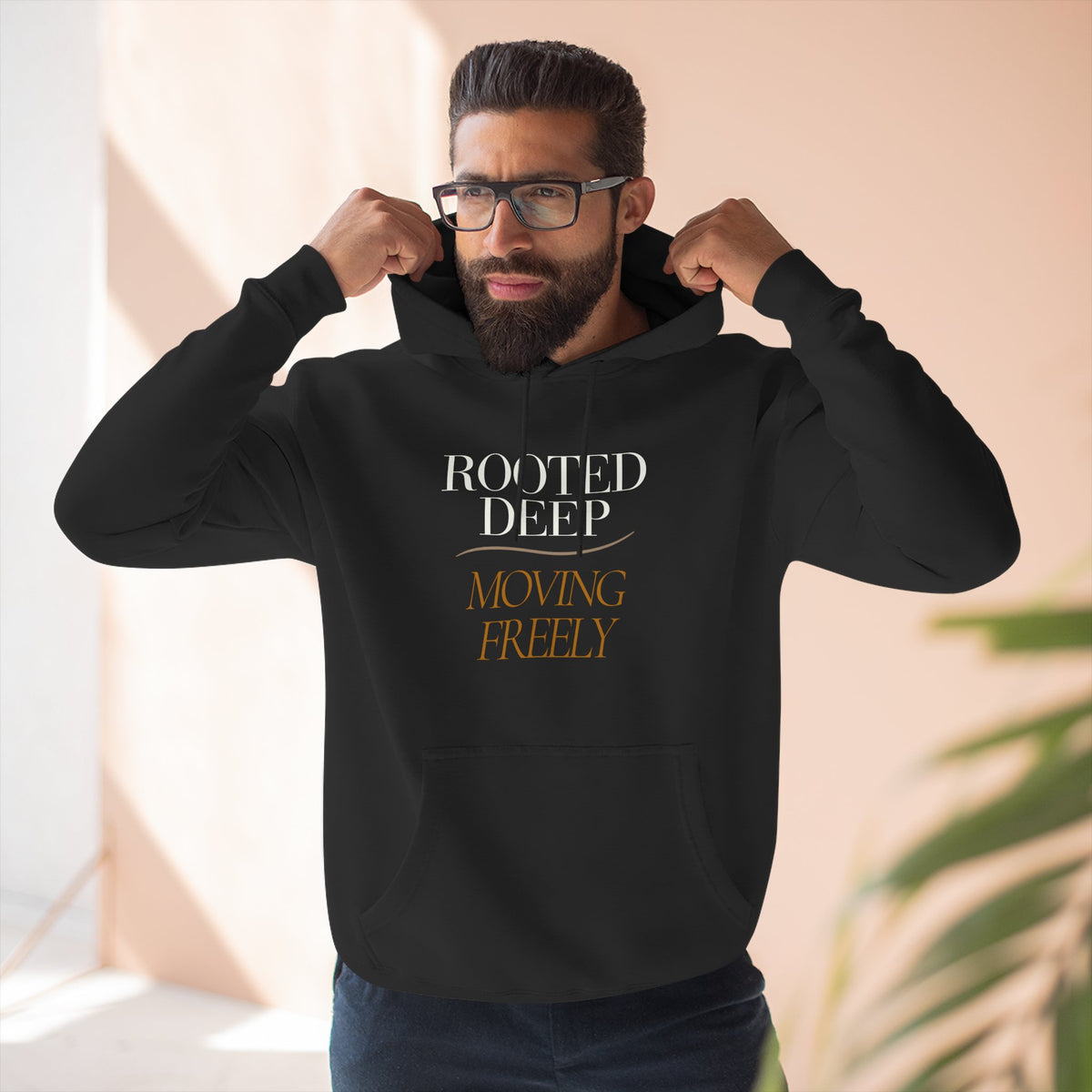 Botanical green Rooted Deep typography graphic shirt