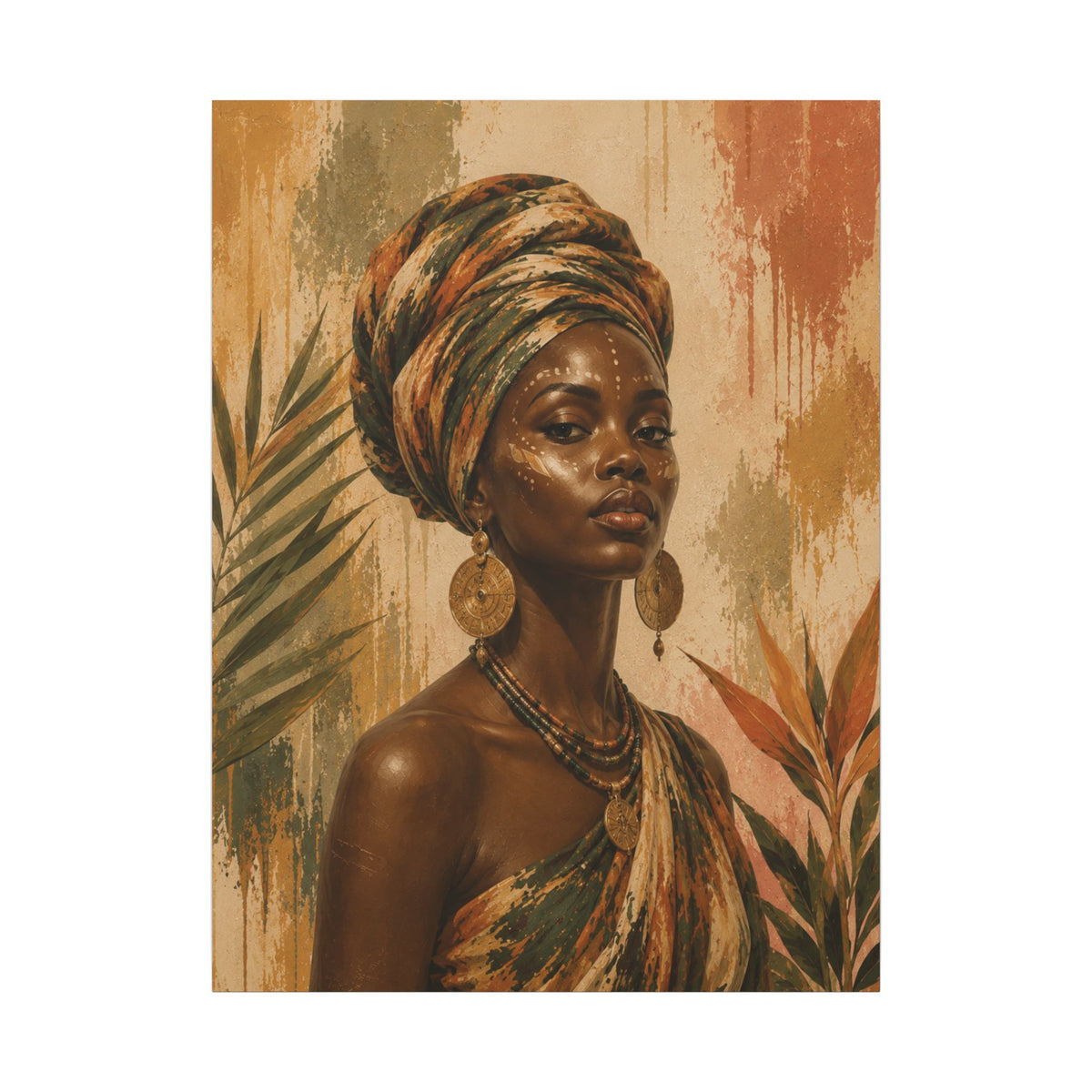 Crowned in Earth — Headwrap Portrait Wall Art