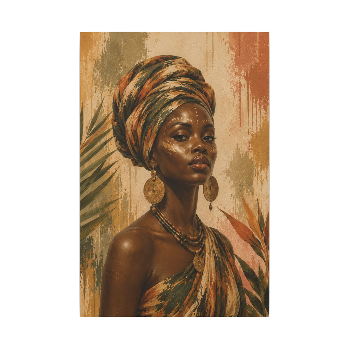 Crowned in Earth — Headwrap Portrait Wall Art