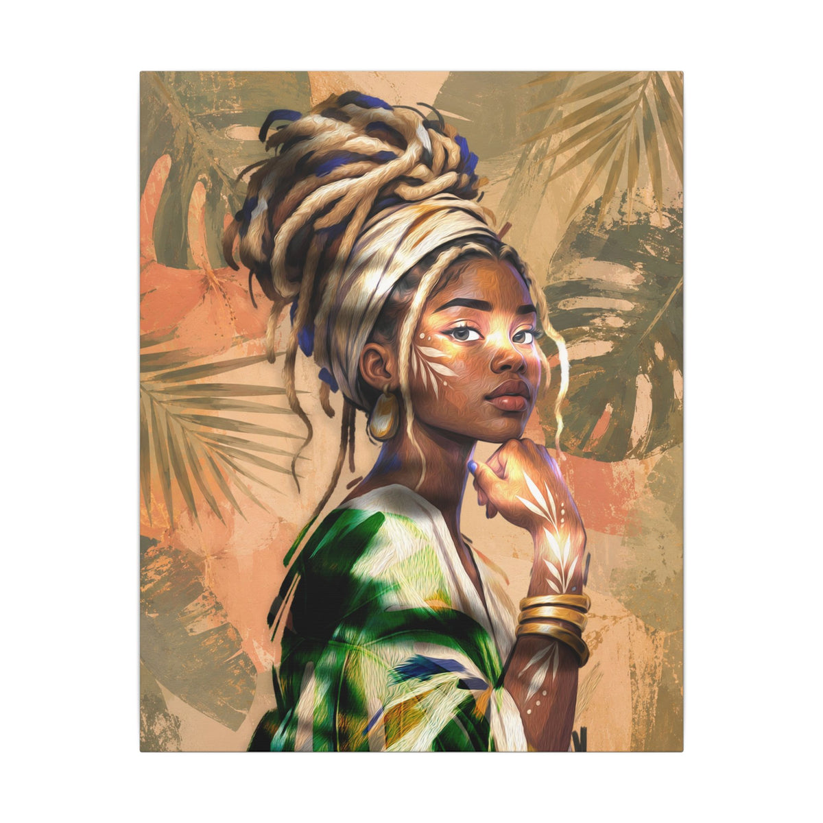 Root and Rise botanical portrait wall decor with earthy colors