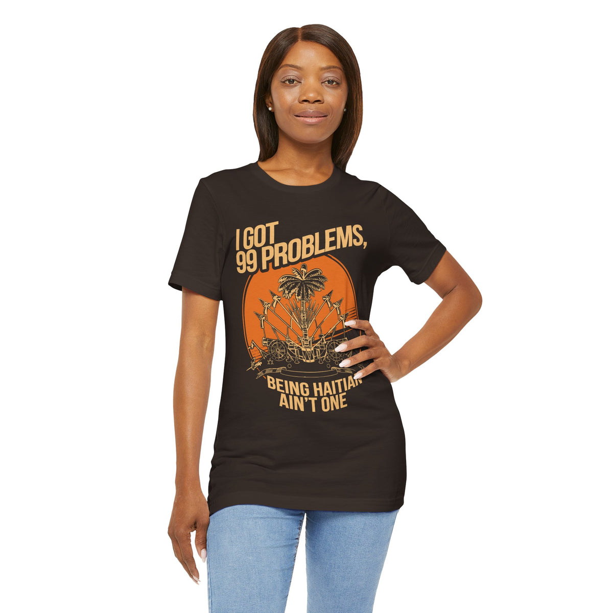 Haitian pride shirt with detailed coat of arms graphic