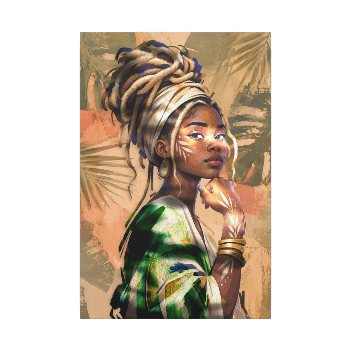 Root and Rise botanical portrait wall decor with earthy colors