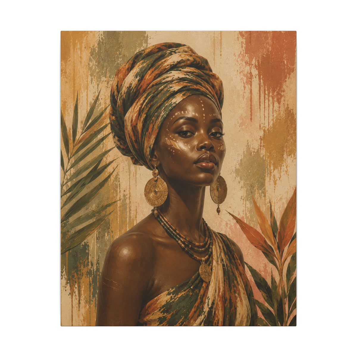 Crowned in Earth — Headwrap Portrait Wall Art