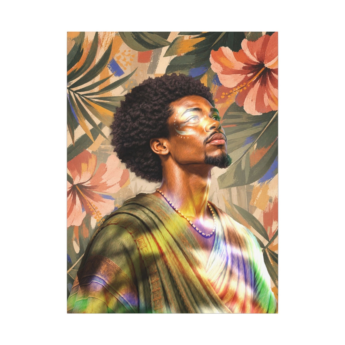 Toward the Light tropical male portrait wall art
