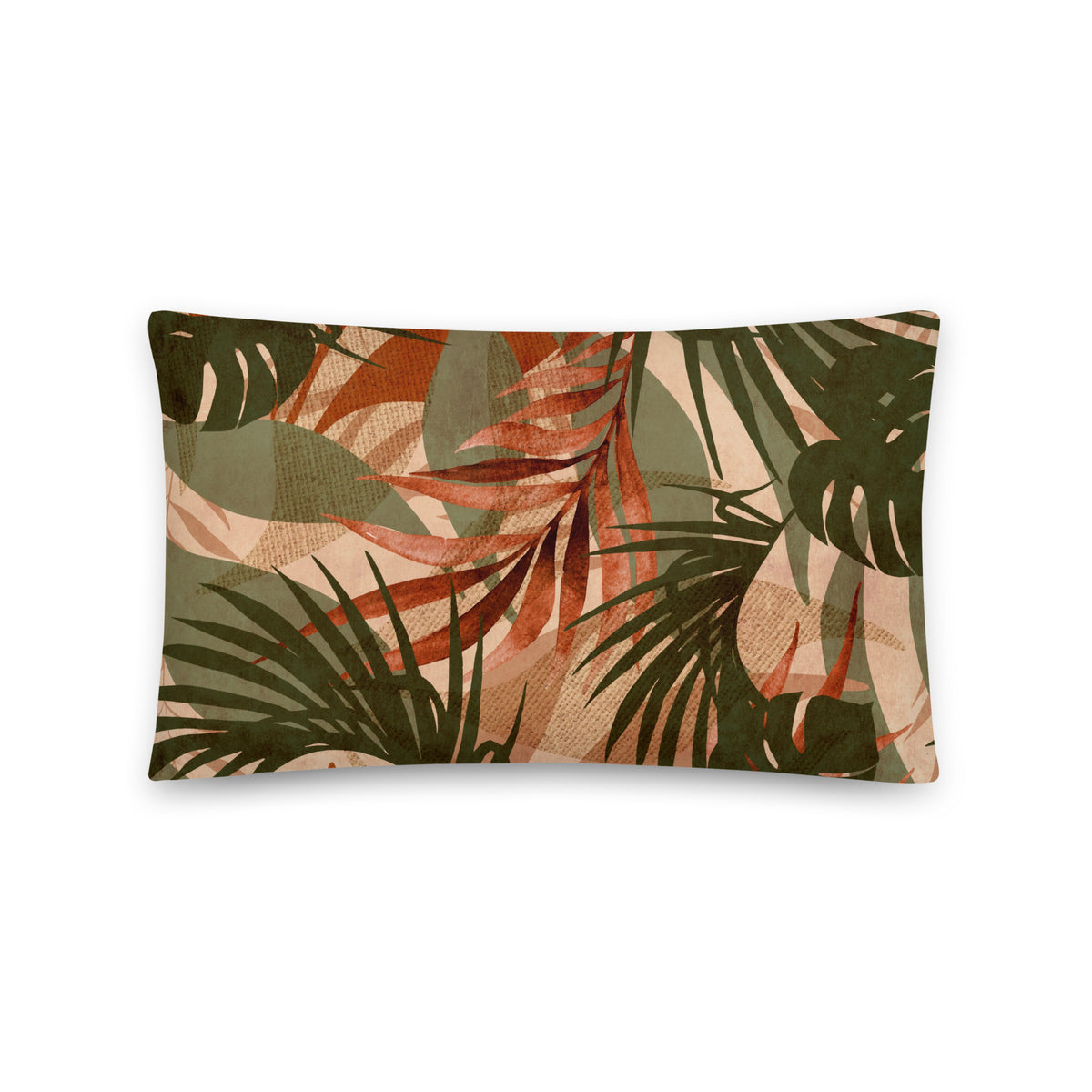 Earthy botanical home decor pillow with removable cover