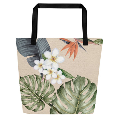 Floral Blush large tote bag with pink and white flowers
