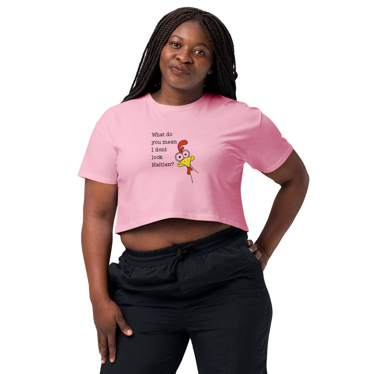 Haitian culture apparel with bold lettering and playful artwork