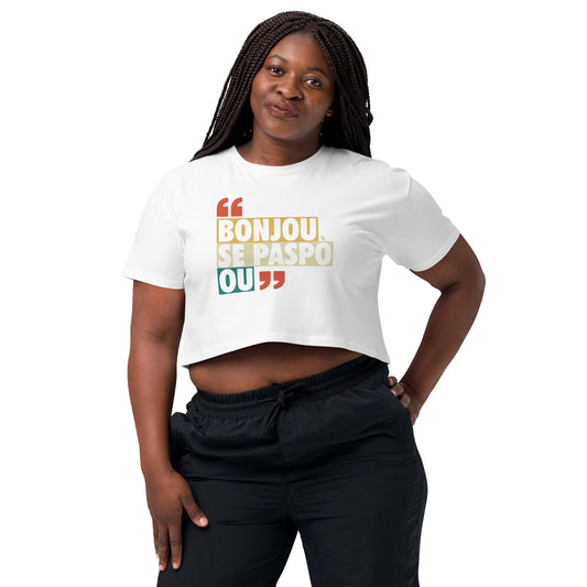 Caribbean graphic tee inspired by Haitian greetings